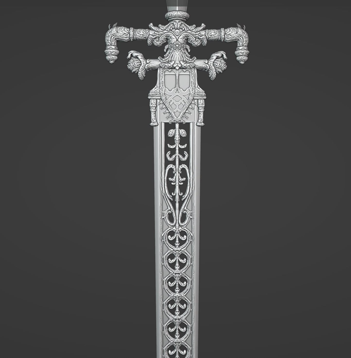 Sword of Night and Flame - Digital 3D Model Files and Physical 3D Printed Kit Options - Straight Sword