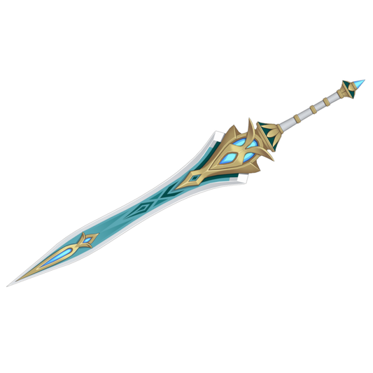 Greatsword "Makhaira Aquamarine" - Digital 3D Model Files and Physical 3D Printed Kit Options - Genshin Cosplay