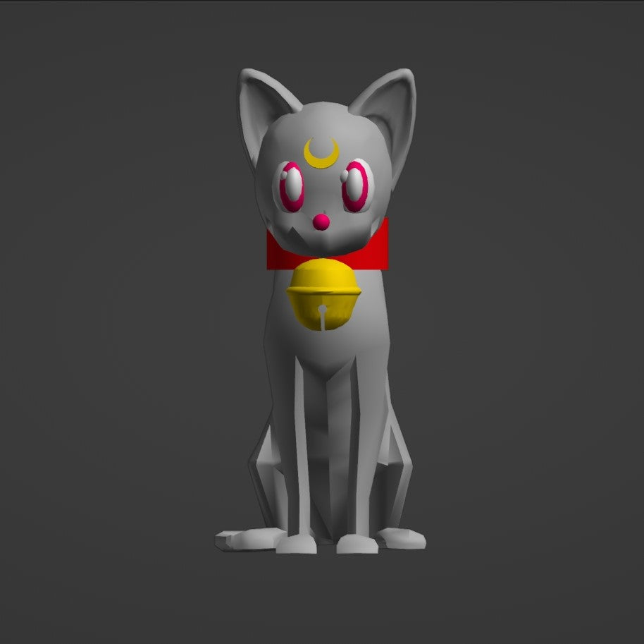 Sailor Chibi Moon's Cat - Digital 3D Model Files and Physical 3D Printed Kit Options - Sailor Chibi Moon Cosplay - Diana