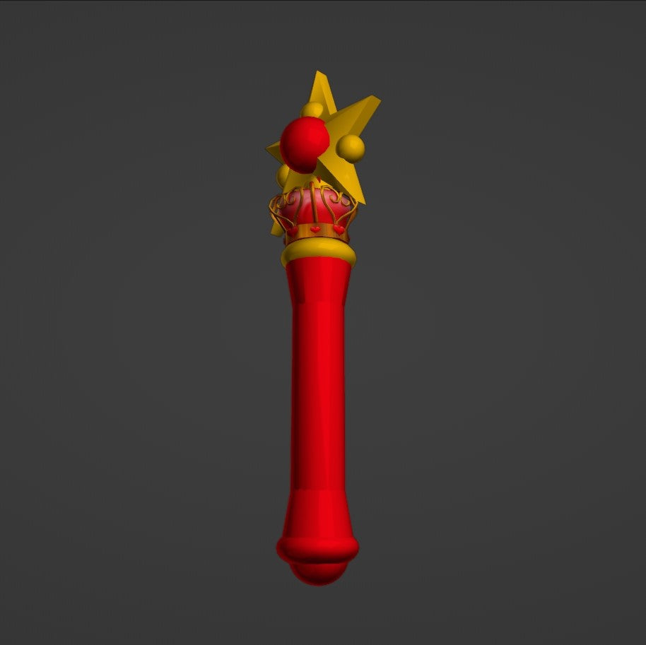 Sailor Mars's Star Wand - Digital 3D Model Files and Physical 3D Printed Kit Options - Sailor Mars Cosplay - Star Wand