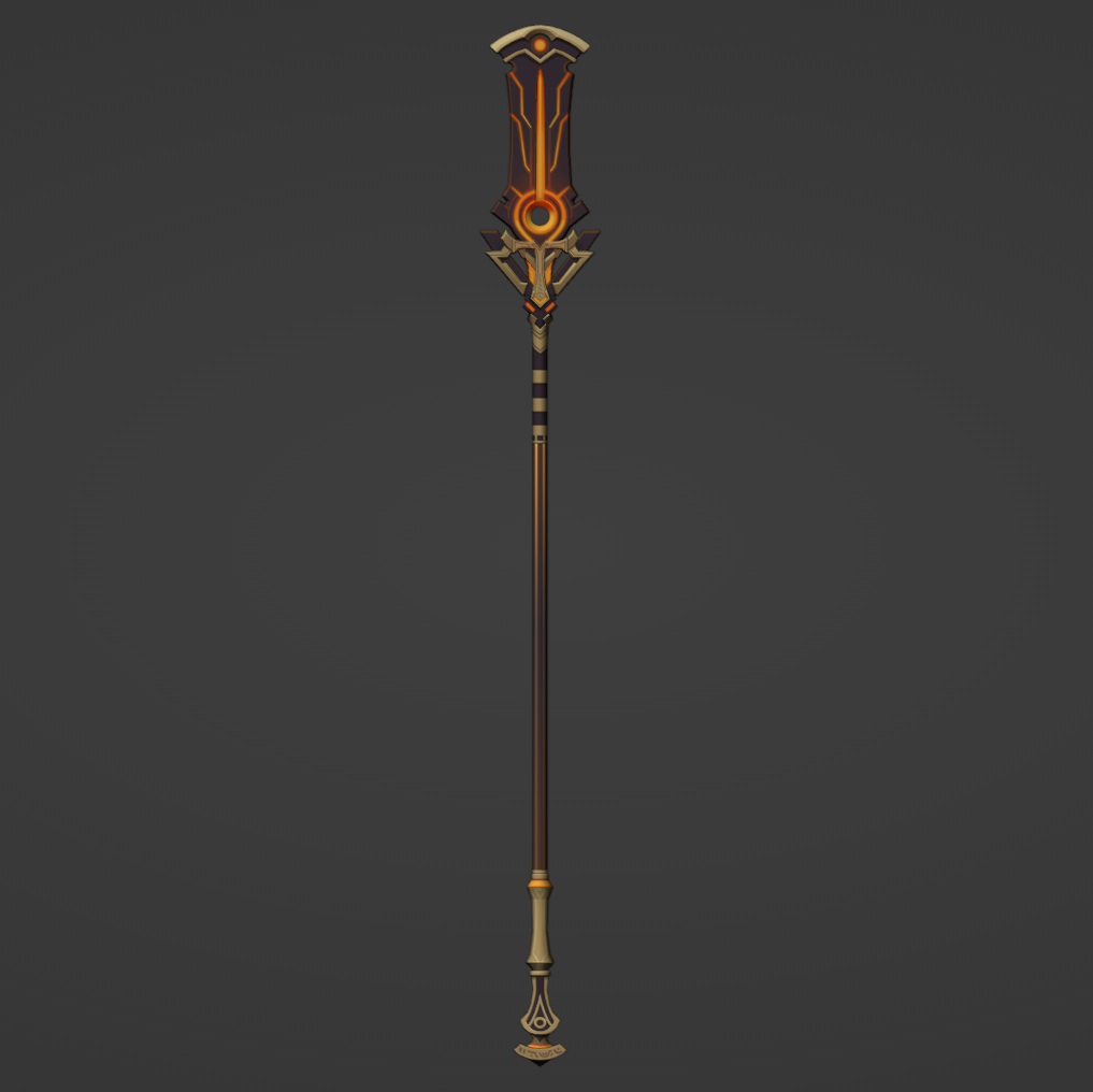 Cyno's "Staff of the Scarlet Sands" - Digital 3D Model Files and Physical 3D Printed Kit Options - Staff of the Scarlet Sands - Cyno Cosplay